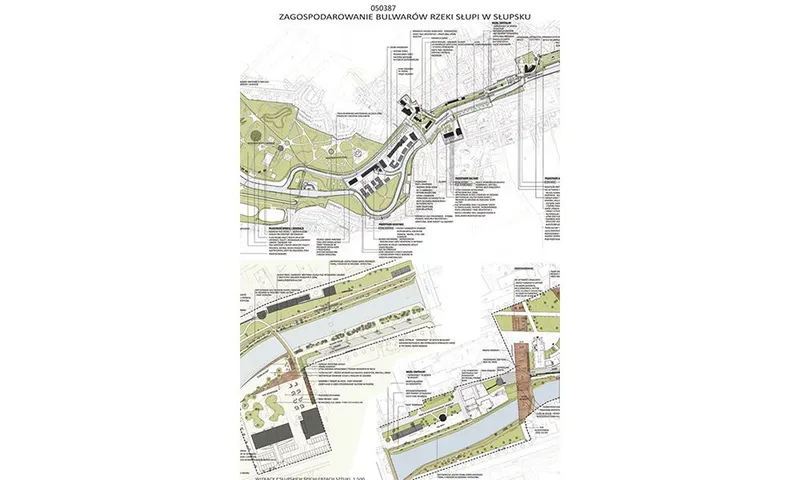 Projekt Bulwarów rzeki w Słupi w centrum Słupska
