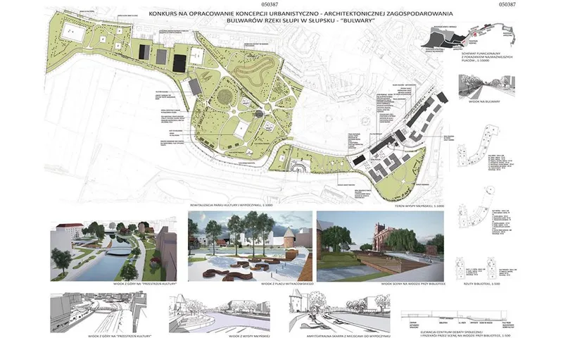 Projekt Bulwarów rzeki w Słupi w centrum Słupska