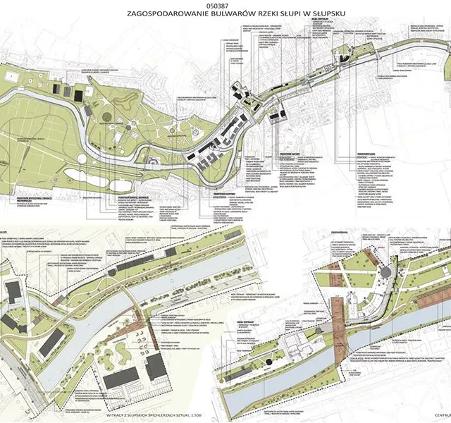 Projekt Bulwarów rzeki w Słupi w centrum Słupska