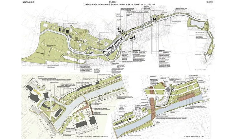 Projekt Bulwarów rzeki w Słupi w centrum Słupska